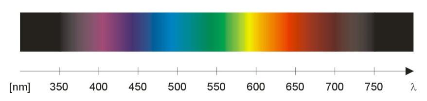 The ratios of stimulation of the 3 cone types are shown for 3 sample colors (red, green, yellow)