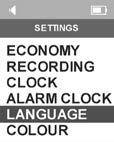 Language Menu 57 6 Select Settings section in Main Menu by using and navigation keys and confirm your choice