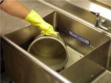 Cleaning and Sanitizing in a Three-Compartment Sink con t 4.