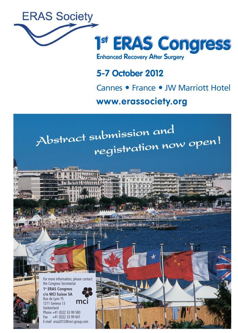 2 nd ERAS World congress Valencia Spain April 23-26, 2014 World class speakers