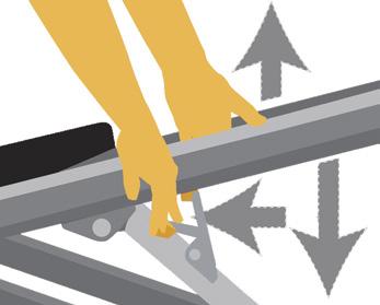 Facing machine, slide glideboard up rails and lie down; top edge of glideboard should be about eye-level. STEP 3. Grasp bar using the desired hand grip position. STEP 4.