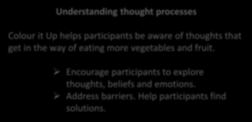 Behaviour change in action Behaviour change in action Example: Changing eating habits can be difficult.