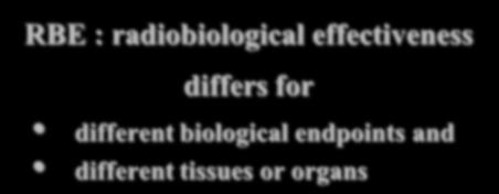 9 Tissue Reactions Dose to Tissue = Absorbed Dose * RBE (Gy) RBE : radiobiological effectiveness differs for different biological endpoints and different tissues or organs Stochastic Effects ICRP 26