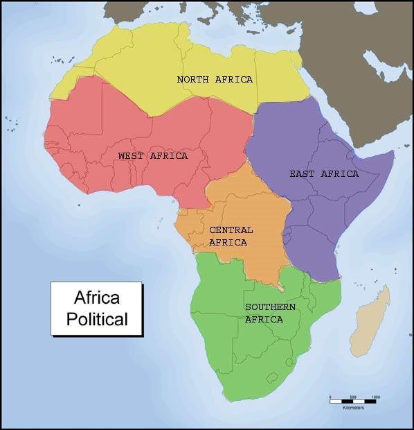 Africa Population 950 million by Region