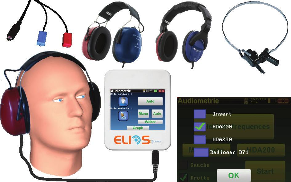 Audiometry The following describe Pure Tone Audiometry protocol with ELIOS device 1. Setup Equipment: - ELIOS unit.