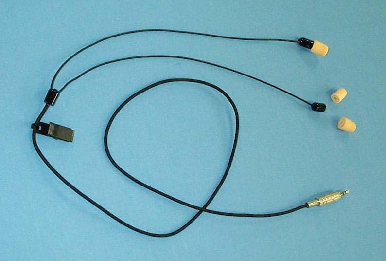 The CEP (Figure 3) was conceived, developed, and evaluated at the USAARL. The CEP is a device that uses a miniature earphone transducer adapted to a foam earplug with a screw-on tip.