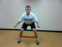 Lateral in squat position Backwards