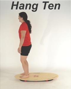 left side of board Increased weight on front Greater heel and