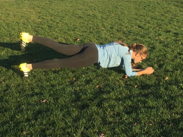 Front Plank Exercises Holds 1. Begin in the plank position with your forearms and toes on the ground and your elbows in line with your shoulders. 2.