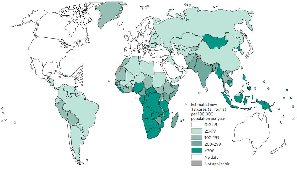 2015 TB incidence: countries