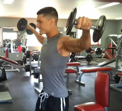 22 Double-Time Shoulder Training Like the giant sets, use a weight that is considered light to moderate and feel free to stand or sit.