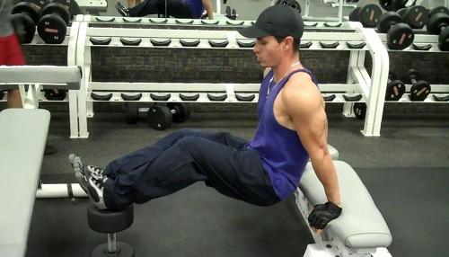 30 Triceps Ladders This triceps finisher is set up as a descending ladder utilizing dips and pushups. Triceps Ladders Start with 10 reps of dips. Rest as little as possible.