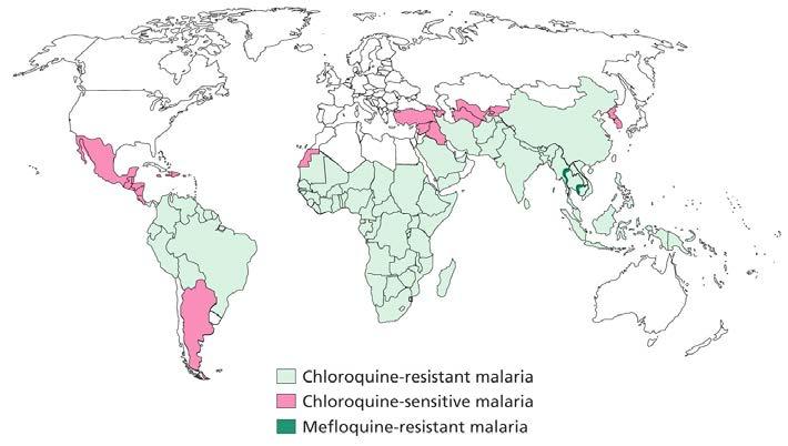 Chloroquine Resistance P. falciparum areas P.