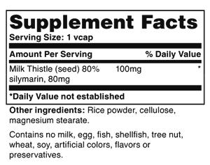 MILK THISTLE 100 MG Product Name: Milk Thistle 100 mg Product Numbers: VNV144, VNV145 Product Count: 60/CT, 120/CT Product Form: V-Caps Sizes Available: 60 V-Caps, 120 V-Caps Milk Thistle (Silybum