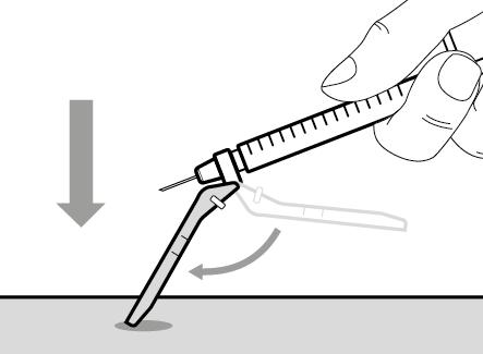 Step 16. Cover needle with safety shield Move the safety shield forward 90, away from the syringe barrel.