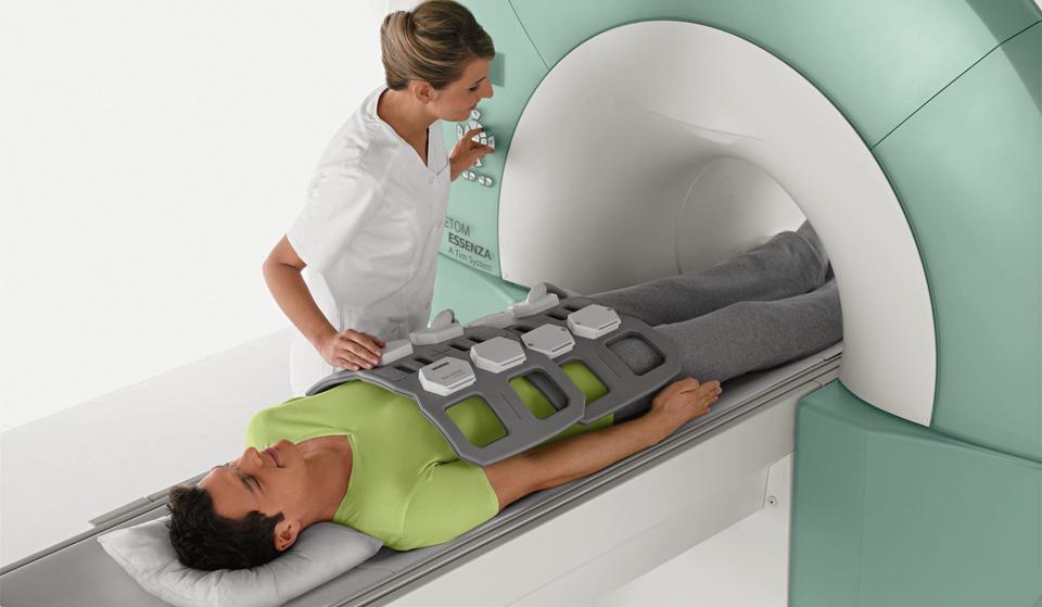 An MRI scanner consists of a strong magnet with a radio transmitter and receiver. These instruments gather the information out of your body.