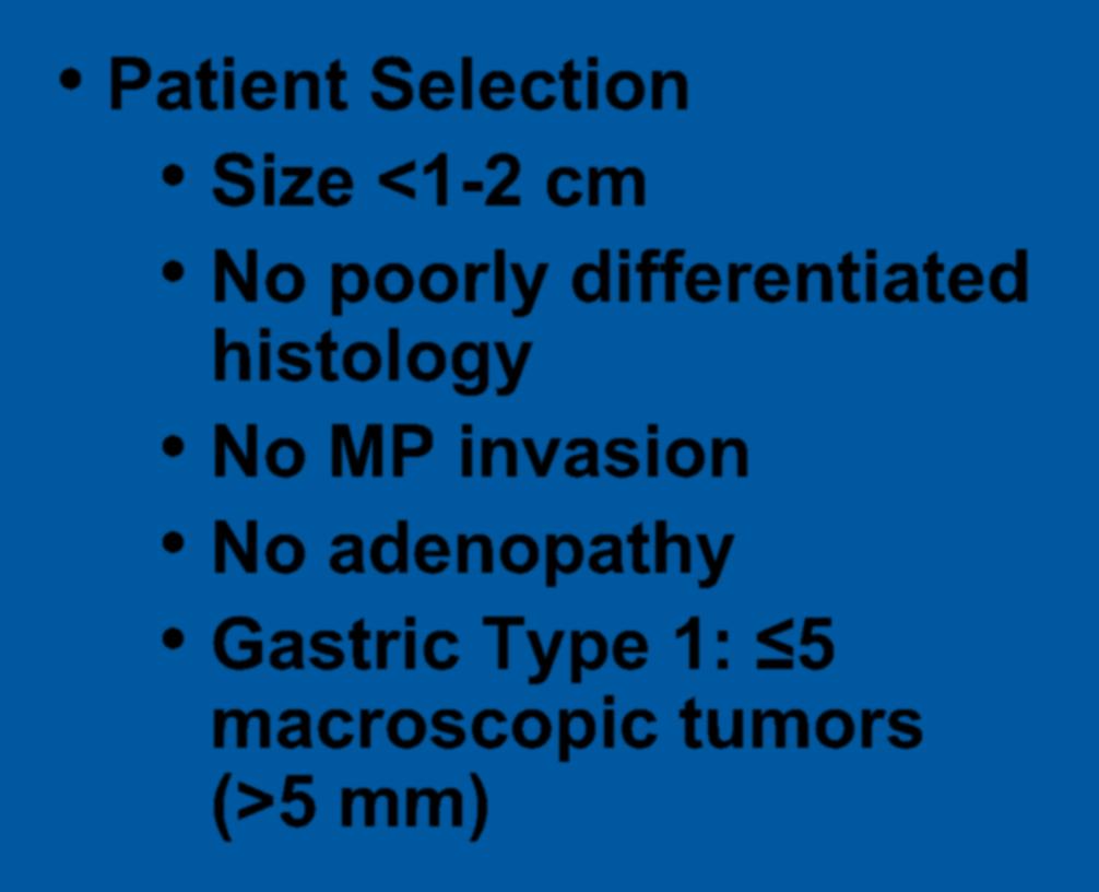 Endoscopic Mucosal Resection Patient Selection Size