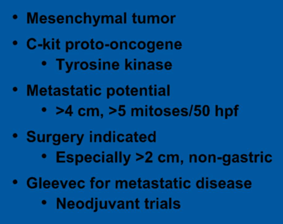 GIST Mesenchymal tumor C-kit