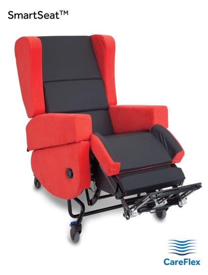 CareFlex Adjustable wings HydroFlex Rehabilitation chair Adjustable lateral pads increased support area Semi-ambulant & Non-ambulant Cerebral Palsy (Particularly young adult) CVA EMI Associated