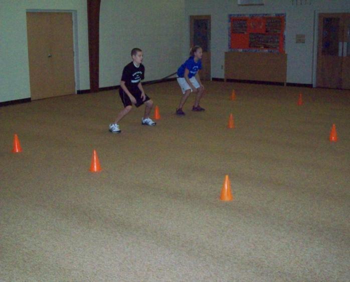 Partner Reaction Training Set-up Using a 3 cone set-up partners should center themselves equal distance apart from cone B.