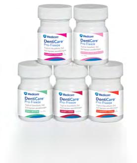 Temporary pain relief formula offering comfort to patients with wounds and minor mouth irritations.