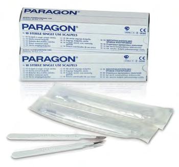 Paragon Disposable Sterile Scalpels Paragon Disposable Sterile Blades Pro-Tip turbo High Volume Evacuators Single-use scalpels avoid cross-contamination and are suitable for simple surgical