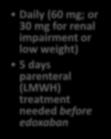 i.d. for 7 days then 5 mg b.i.d. Can be used as monotherapy Daily (60 mg; or 30 mg