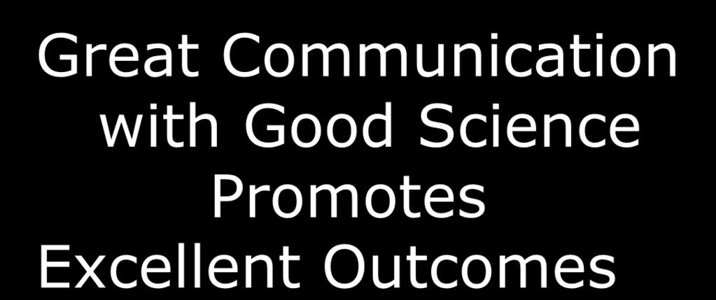 Great Communication with Good Science Promotes