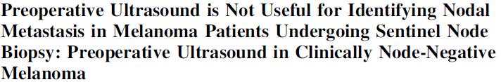 Pre-SLN Ultrasound 325 patients 6 (1.