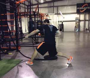Finish: Reach out and pull the rope to the chest, allowing the torso to rotate and