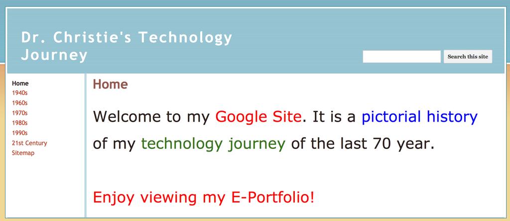 Alice s E- Portfolio in Google