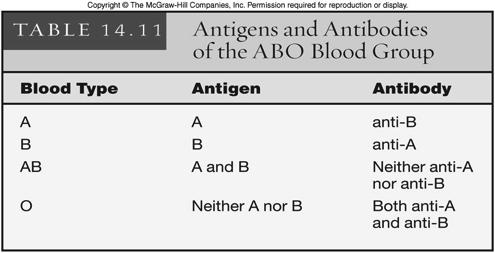 ABO Blood Group Based on the presence or