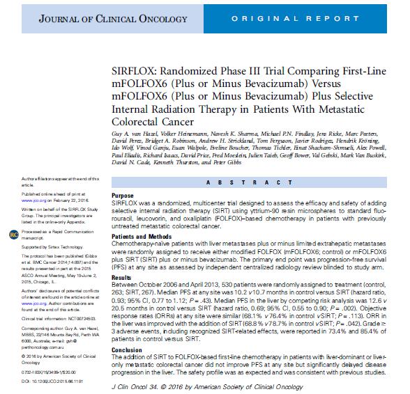 3. Quick review of SIRFLOX data And final SIRFLOX results were reported in the Journal of
