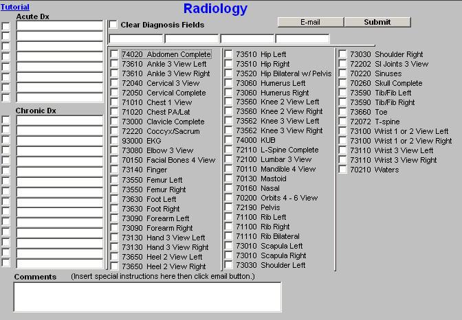 Radiology There are no unique features to the radiology charge posting