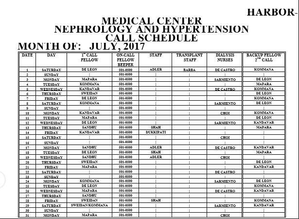 47 typically on the Nephrology Service at any time, but Internal Medicine residents do not take Nephrology call.