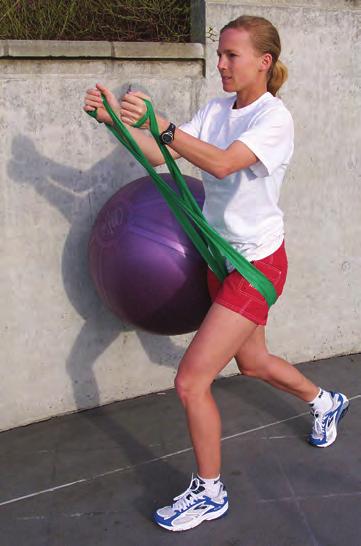 Exercises with balls and stretch bands that challenge balance can augment the stability of these functional slings within a closed kinetic chain.