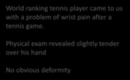 Case Study World ranking tennis player came