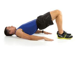 HIP RAISES Muscle Targets: Glutes, lower back, abs (transverse) Equipment: Medicine ball (advanced) 1.