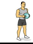 Saggital Front Reach Saggital Front Reach 1) Start position: Stand with feet hip width apart. Hold medicine ball or dumbbell at waist.
