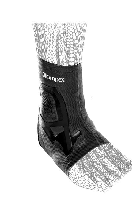 targeted support similar to athletic taping Elastic knitted material ensures anatomical fit and helps evacuate moisture