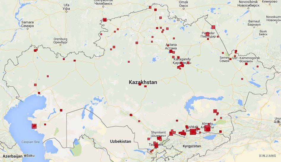 Heroin seizures in the Republic of Kazakhstan, 2010 2016 Source: Joint online platform of UNODC AOTP and Paris Pact projects, http://drugsmonitoring.unodc-roca.