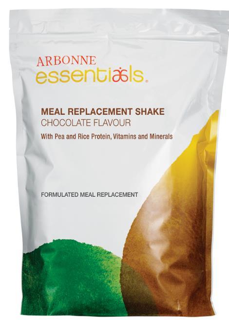 Arbonne Essentials Meal Replacement Shakes CHOCOLATE OR VANILLA 20 grams of easy-to-digest vegan protein, derived from peas and
