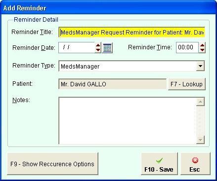 Setting Patient Reminders In Medicines Manager, you are able to set reminder dates that can assist you in managing the repeat requests.