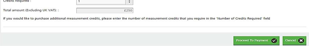 of measurement credits required.
