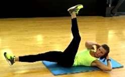 CORE EXERCISES Straight Leg Bicycles 1. Begin lying on your back on the floor.
