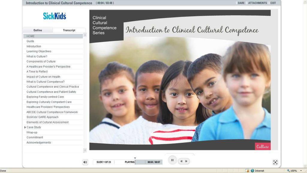 Cultural Competence E-Learning Series http://www.sickkids.