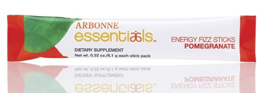 MEET THE PRODUCT ARBONNE ESSENTIALS ENERGY FIZZ STICKS For Targeted Health Unlike many high sugar, highly caffeinated products on the market today, great tasting Energy Fizz Sticks contain B