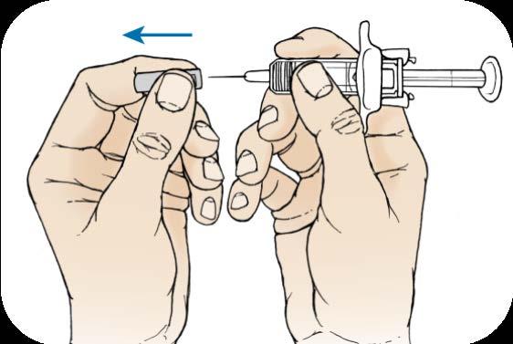 Let your skin dry before injecting. Do not touch the injection site again before giving the injection. Do not fan or blow on the clean area. Discard the needle cover in your household trash.