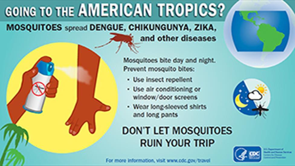 Traveling To Tropical Areas Mosquitoes spread Zika,
