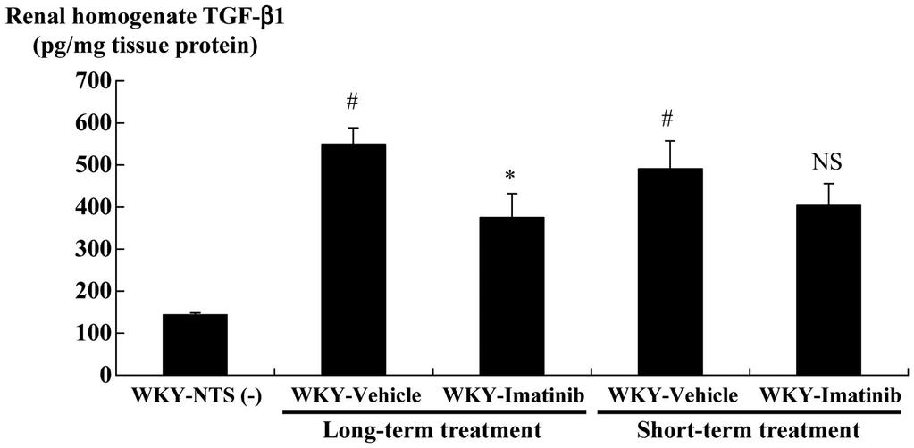 Effects of imatinib on TGF-β1 protein synthesis in the study groups. Iyoda M et al. Nephrol. Dial. Transplant.